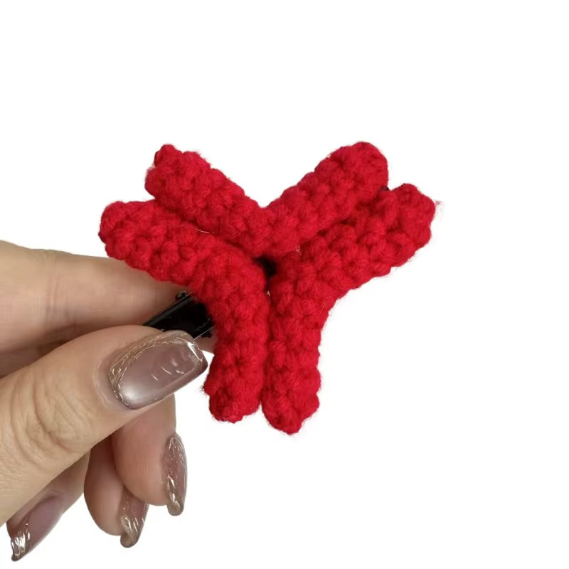 1Pc New Angry Hair Clip Novelty Duckbill Clip Crochet Yarn Headband Side Clip